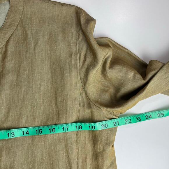 Eileen Fisher Crinkle Round Neck Jacket Lightweight Button Up Linen Blend L NWT - Picture 10 of 16